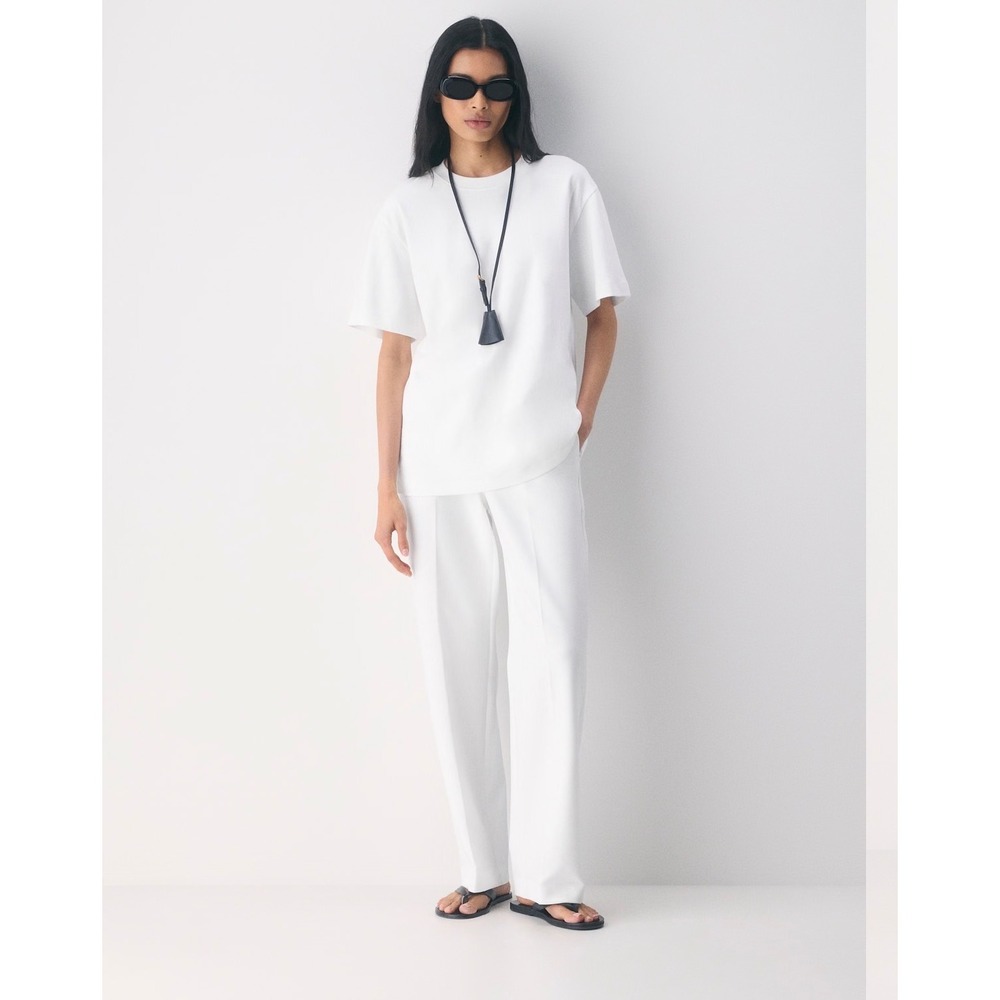 Aritzia Wilfred Dashwood White Boho Slack Preppy Minimalist Classic Pants 00